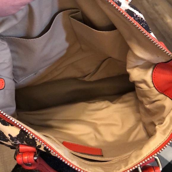 Coach leopard with red leather trim - Picture 2 of 2